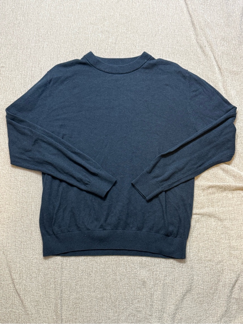 Precedent Los Angeles Cashmere Blend Crewneck Sweater – Men’s Large – Navy Blue